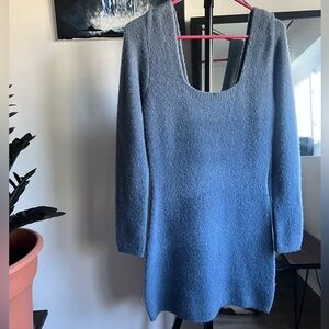 Zara Soft Blue Knit mini dress